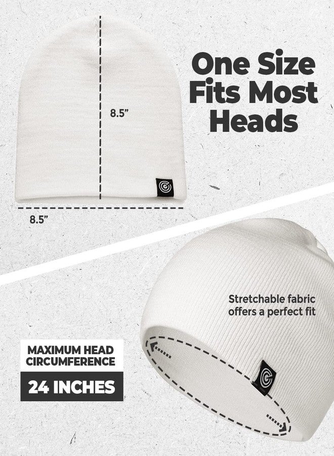 Revony Original Beanie Cap - Soft Knit Beanie Hat - Warm and Durable (White) - Image 5